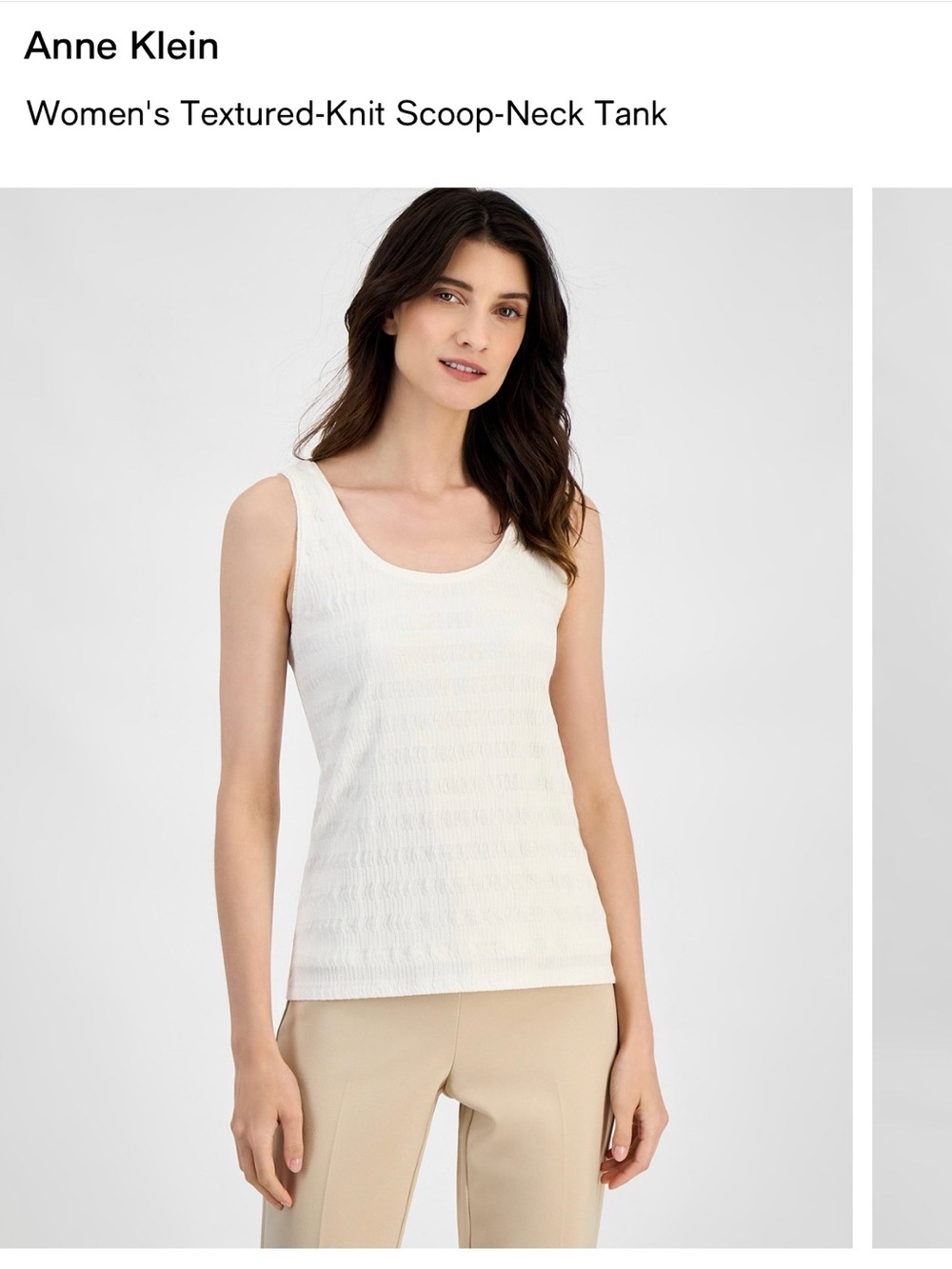 Anne Klein Women's Textured-Knit Scoop-Neck Tank